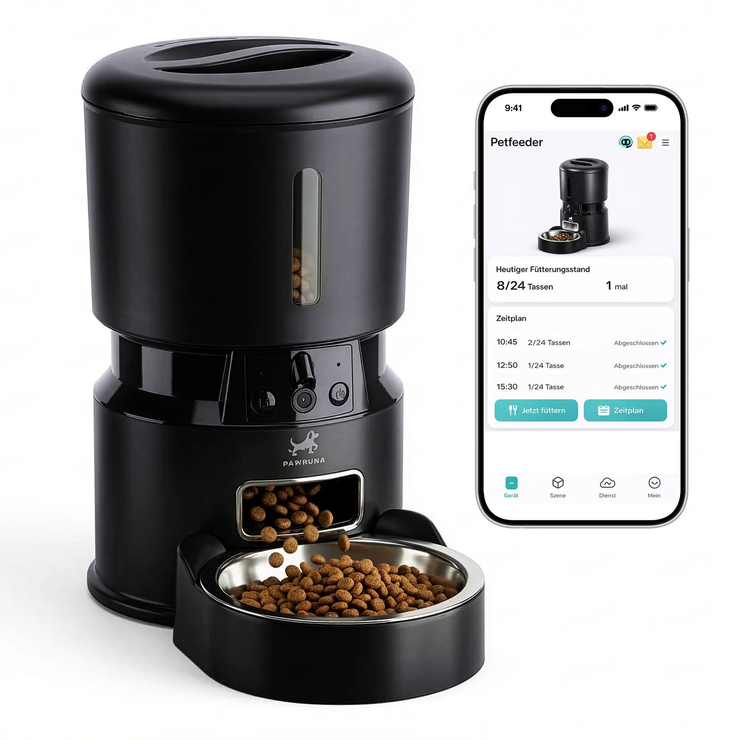 PAWRUNA Futterautomat Übersicht – App-Steuerung und Features