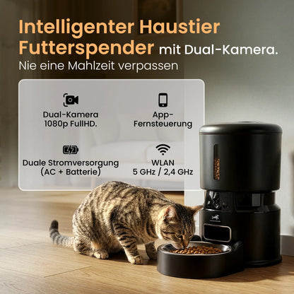 PAWRUNA Futterautomat – 4L Tank und Anti-Blockier-Motor